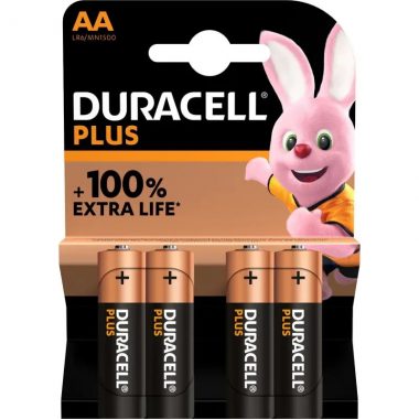 4 pilas Alcalinas Duracell de 1.5 voltios